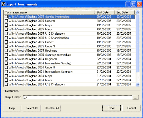 Export Tournaments