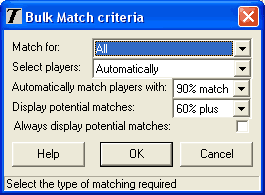 Bulk Match criteria