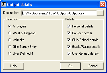 Master Output details