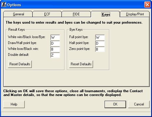 Options - Keys