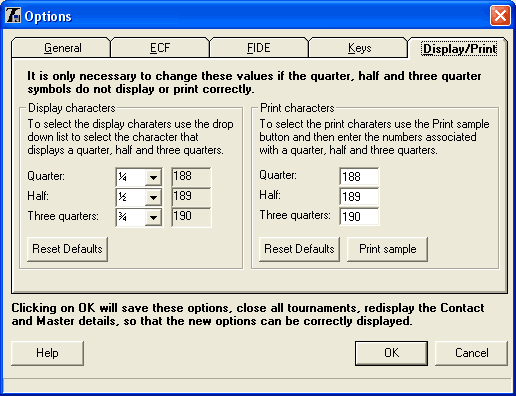 Options - Display